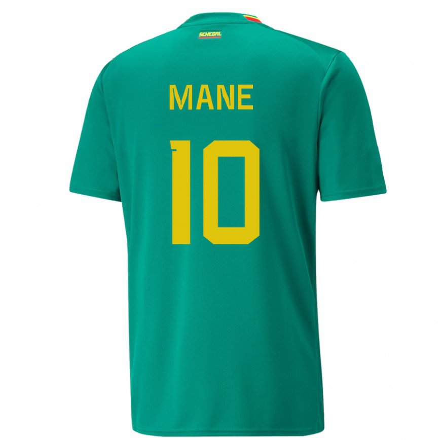 Hombre Camiseta Senegal Sadio Mane #10 Verde 2ª Equipación 22-24 México