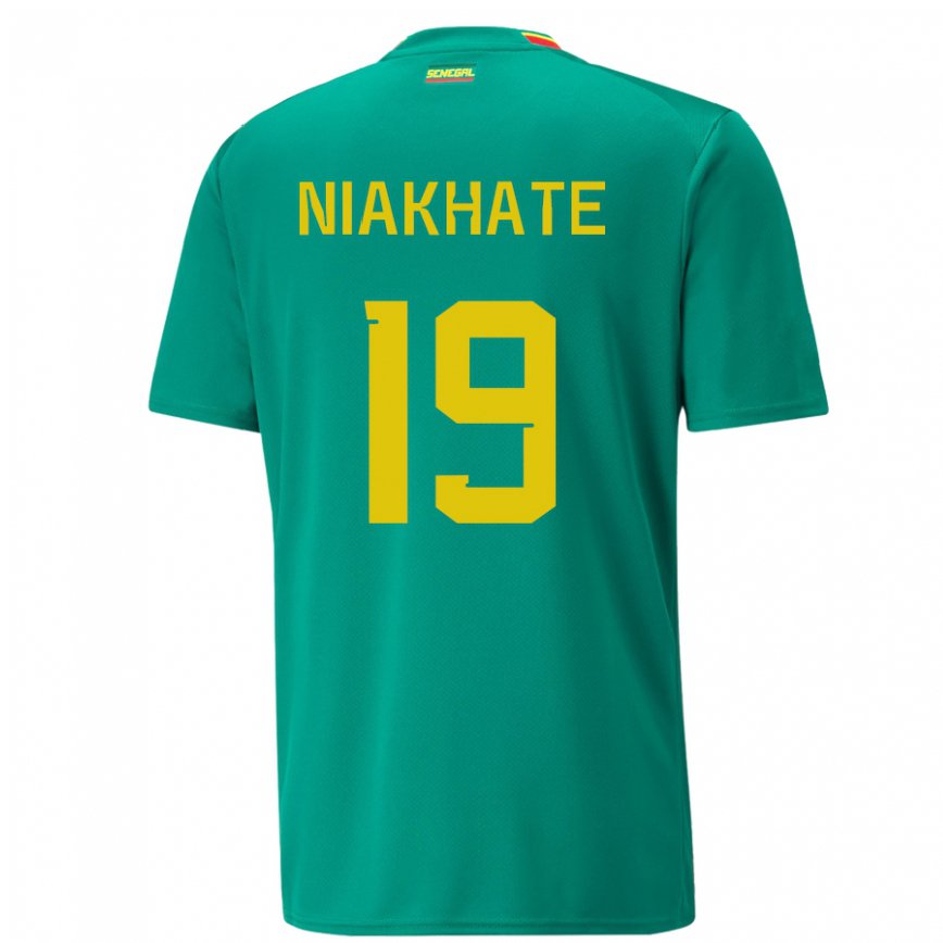 Hombre Camiseta Senegal Moussa Niakhate #19 Verde 2ª Equipación 22-24 México