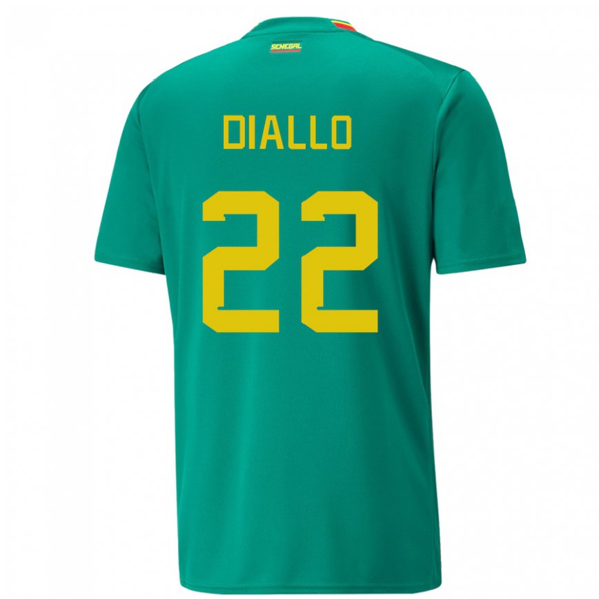 Hombre Camiseta Senegal Abdou Diallo #22 Verde 2ª Equipación 22-24 México