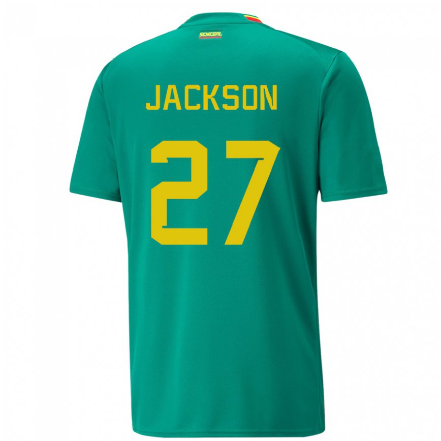 Hombre Camiseta Senegal Nicolas Jackson #27 Verde 2ª Equipación 22-24 México