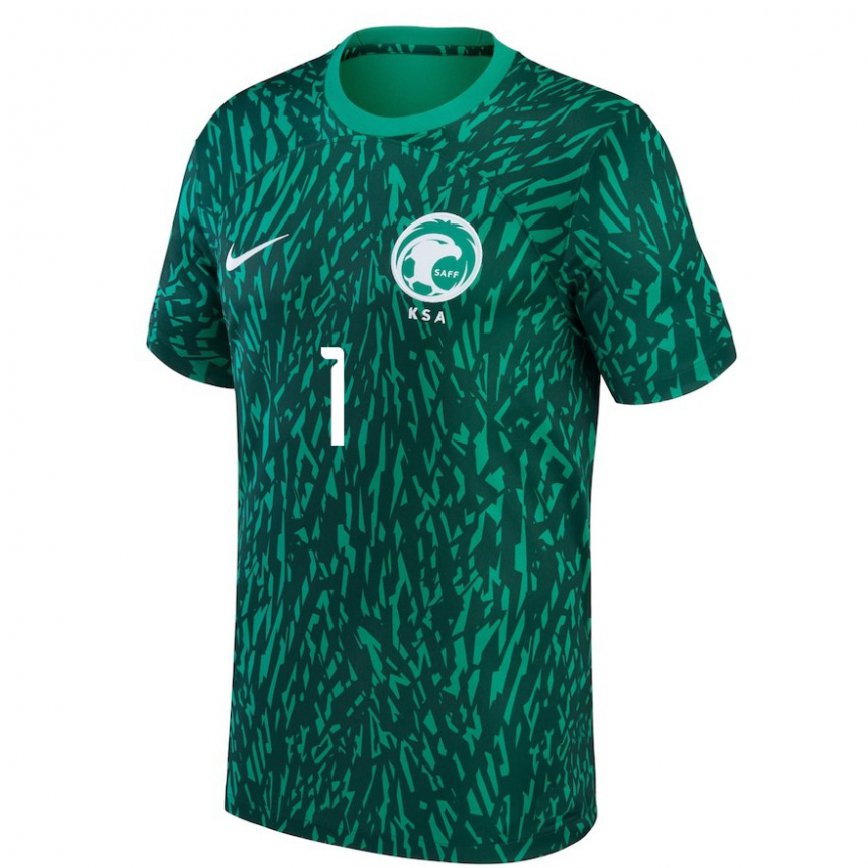 Hombre Camiseta Arabia Saudita Mohammed Al Rubaie #1 Verde Oscuro 2ª Equipación 22-24 México