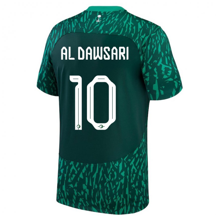 Hombre Camiseta Arabia Saudita Salem Al Dawsari #10 Verde Oscuro 2ª Equipación 22-24 México