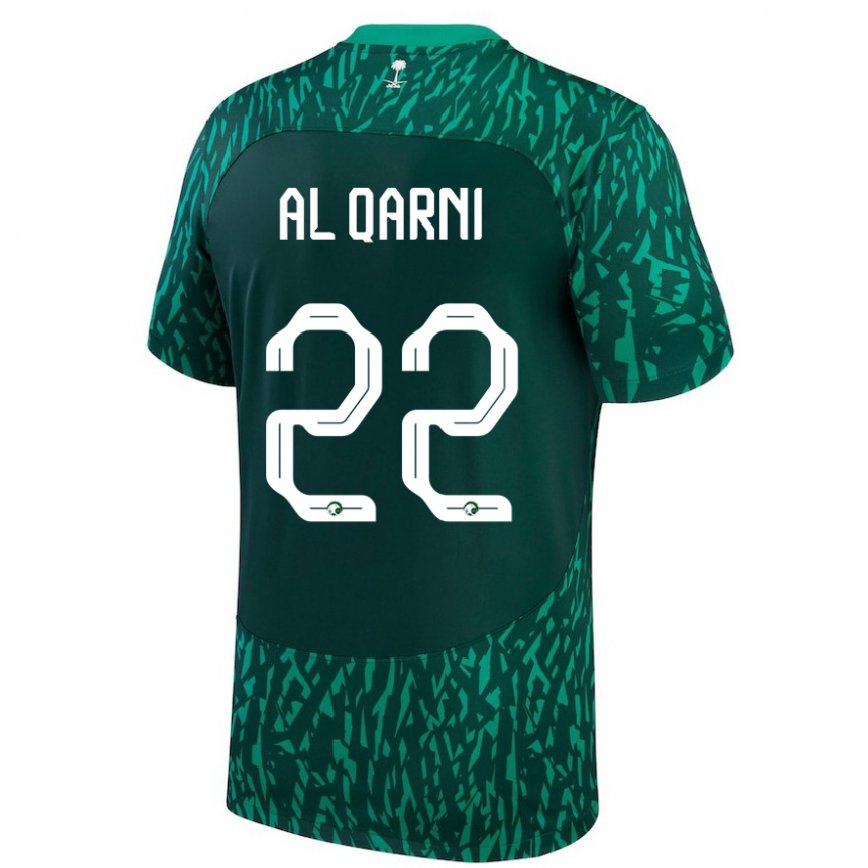 Hombre Camiseta Arabia Saudita Fawaz Al Qarni #22 Verde Oscuro 2ª Equipación 22-24 México