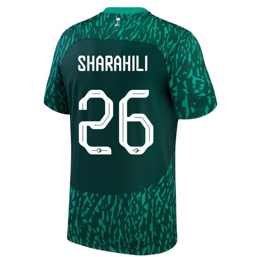 Hombre Camiseta Arabia Saudita Riyadh Sharahili #26 Verde Oscuro 2ª Equipación 22-24 México