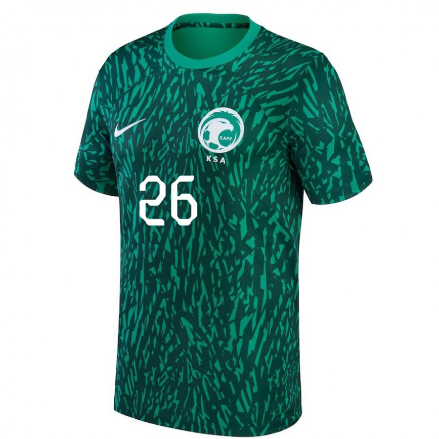 Hombre Camiseta Arabia Saudita Riyadh Sharahili #26 Verde Oscuro 2ª Equipación 22-24 México