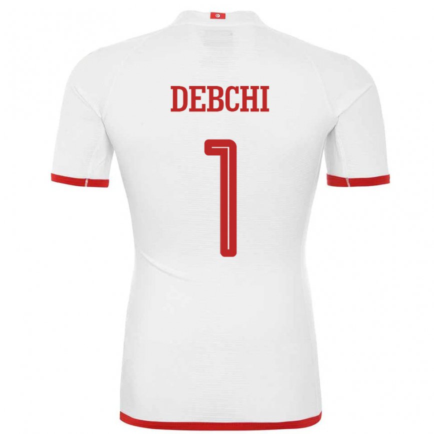 Hombre Camiseta Túnez Mohamed Sedki Debchi #1 Blanco 2ª Equipación 22-24 México