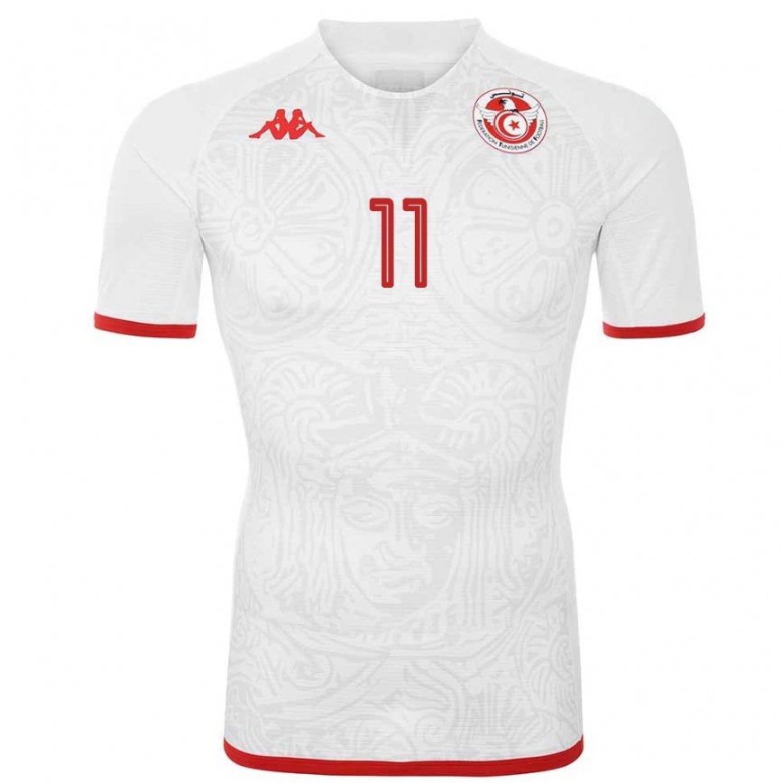 Hombre Camiseta Túnez Taha Yassine Khenissi #11 Blanco 2ª Equipación 22-24 México