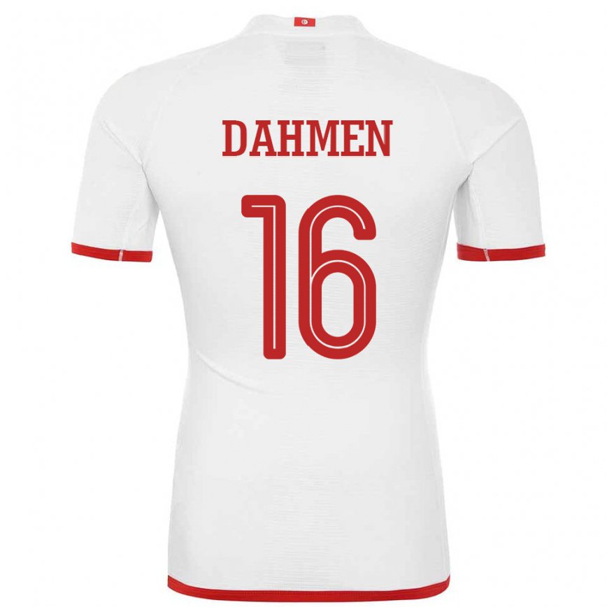 Hombre Camiseta Túnez Aymen Dahmen #16 Blanco 2ª Equipación 22-24 México