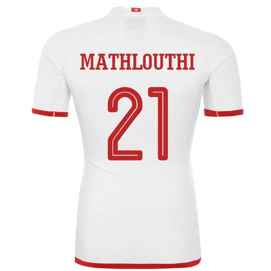 Hombre Camiseta Túnez Hamza Mathlouthi #21 Blanco 2ª Equipación 22-24 México