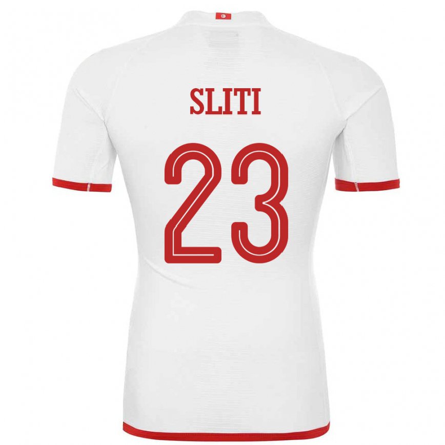 Hombre Camiseta Túnez Naim Sliti #23 Blanco 2ª Equipación 22-24 México