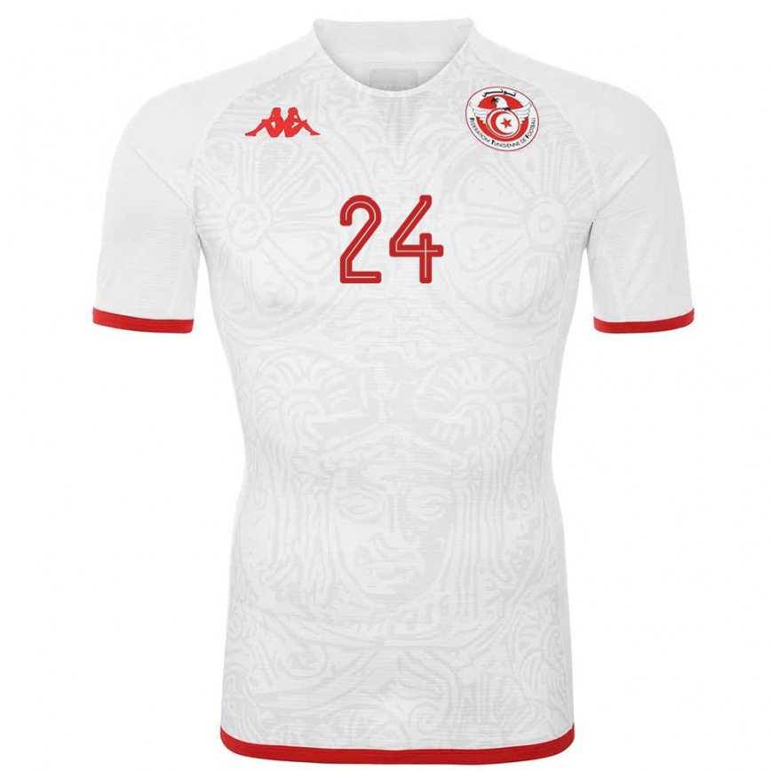 Hombre Camiseta Túnez Rami Kaib #24 Blanco 2ª Equipación 22-24 México