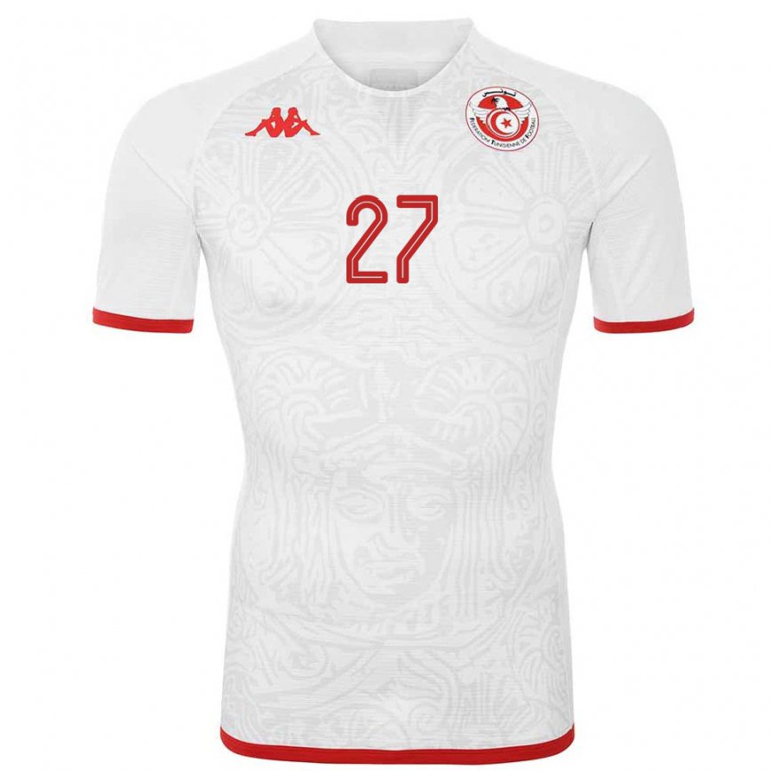 Hombre Camiseta Túnez Issam Jebali #27 Blanco 2ª Equipación 22-24 México