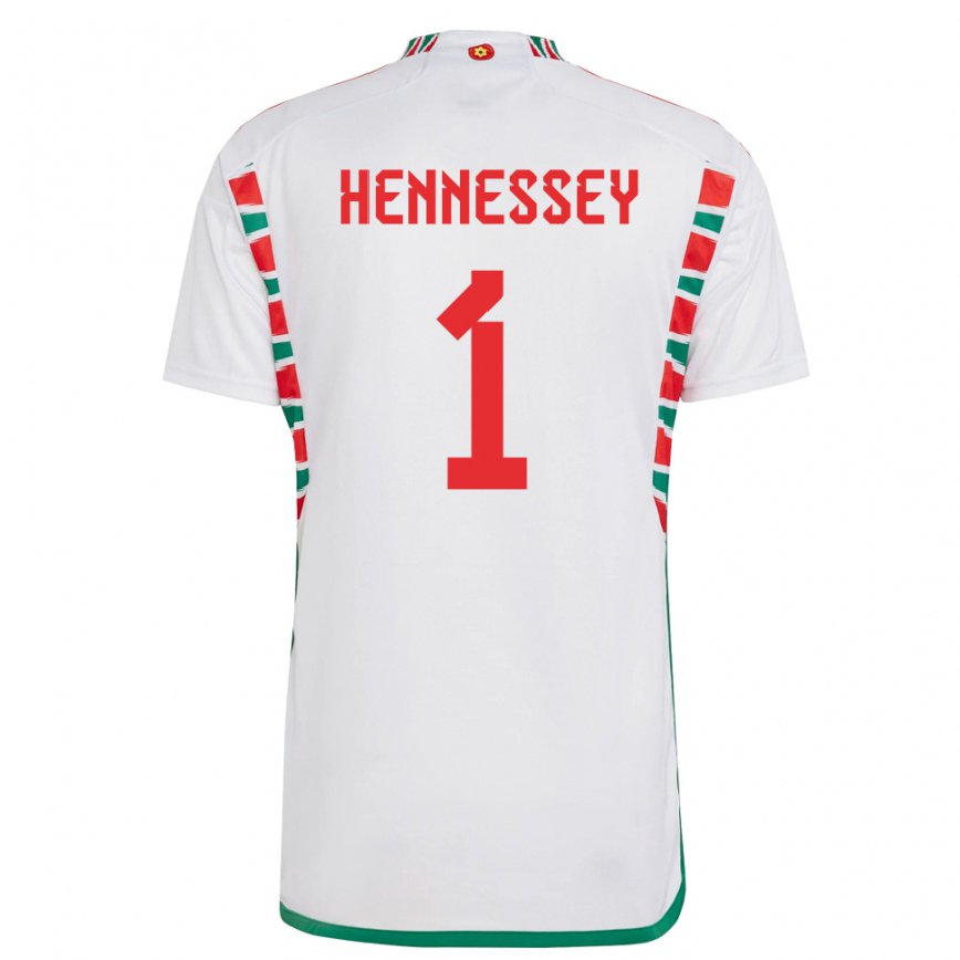 Hombre Camiseta Gales Wayne Hennessey #1 Blanco 2ª Equipación 22-24 México