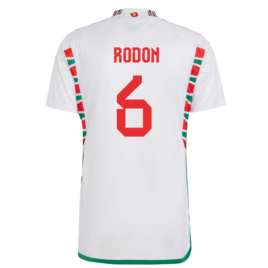 Hombre Camiseta Gales Joe Rodon #6 Blanco 2ª Equipación 22-24 México