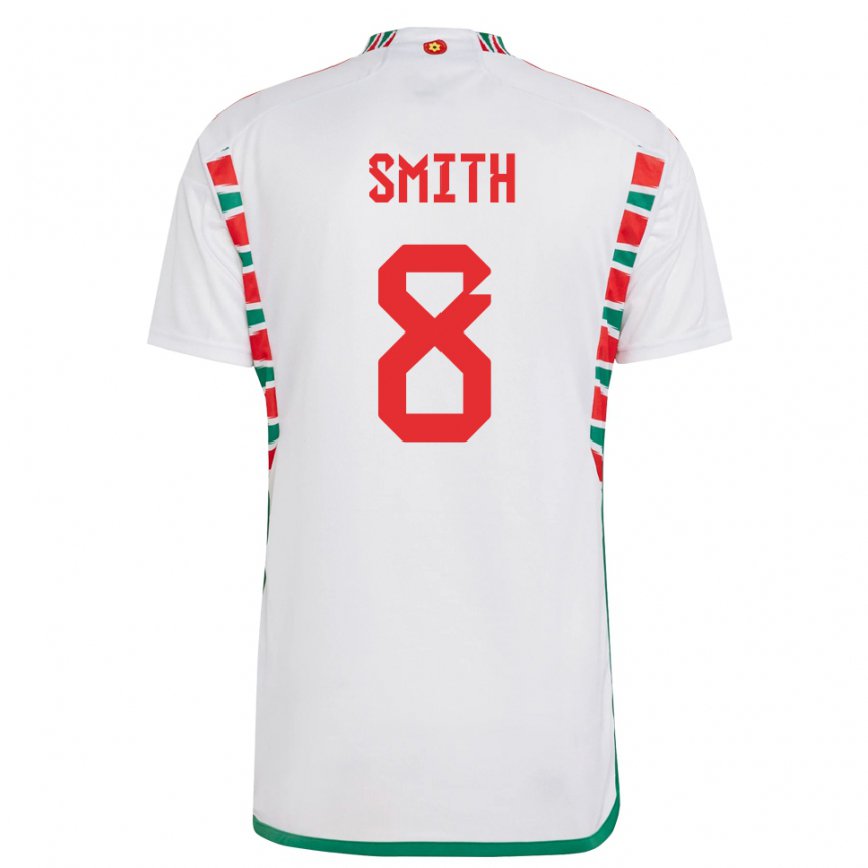 Hombre Camiseta Gales Matt Smith #8 Blanco 2ª Equipación 22-24 México