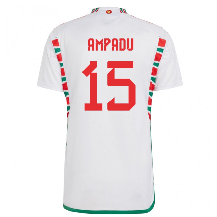 Hombre Camiseta Gales Ethan Ampadu #15 Blanco 2ª Equipación 22-24 México