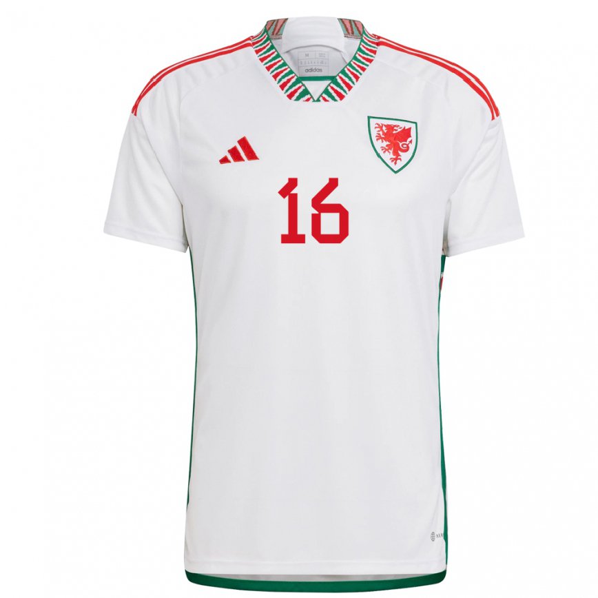 Hombre Camiseta Gales Joe Morrell #16 Blanco 2ª Equipación 22-24 México