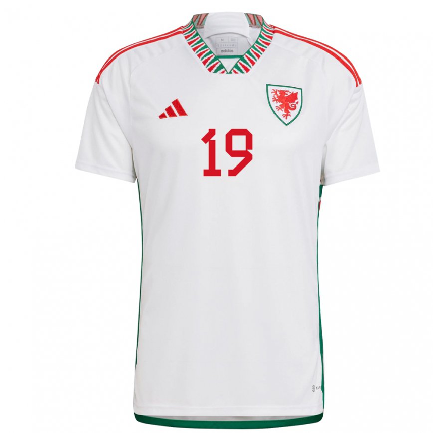 Hombre Camiseta Gales Mark Harris #19 Blanco 2ª Equipación 22-24 México