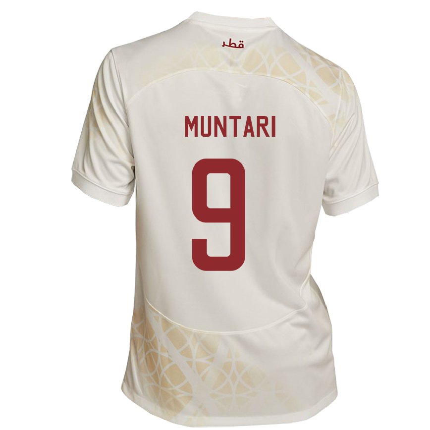 Hombre Camiseta Catar Mohammed Muntari #9 Beis Dorado 2ª Equipación 22-24 México