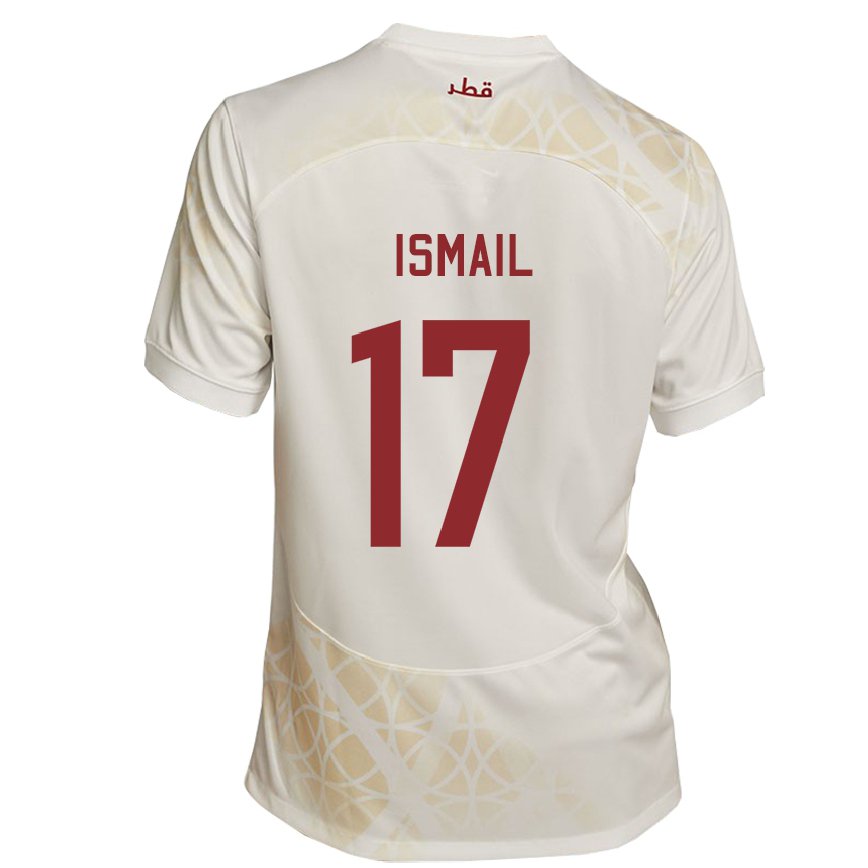 Hombre Camiseta Catar Ismail Mohamad #17 Beis Dorado 2ª Equipación 22-24 México