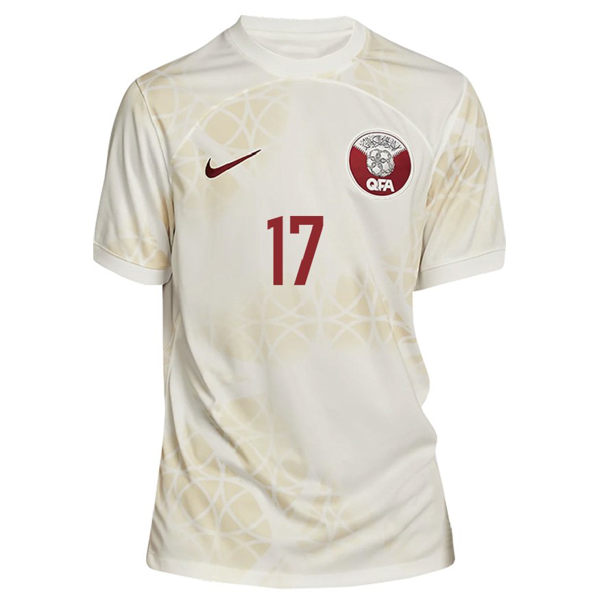 Hombre Camiseta Catar Abdelrahman Fahmi Moustafa #17 Beis Dorado 2ª Equipación 22-24 México