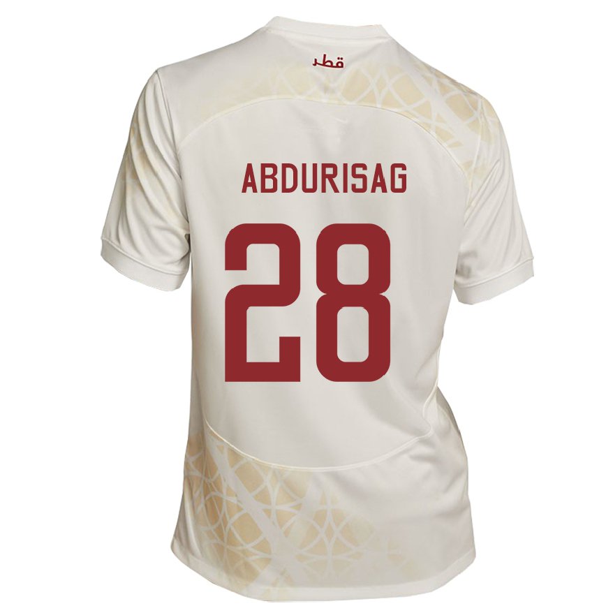 Hombre Camiseta Catar Yusuf Abdurisag #28 Beis Dorado 2ª Equipación 22-24 México