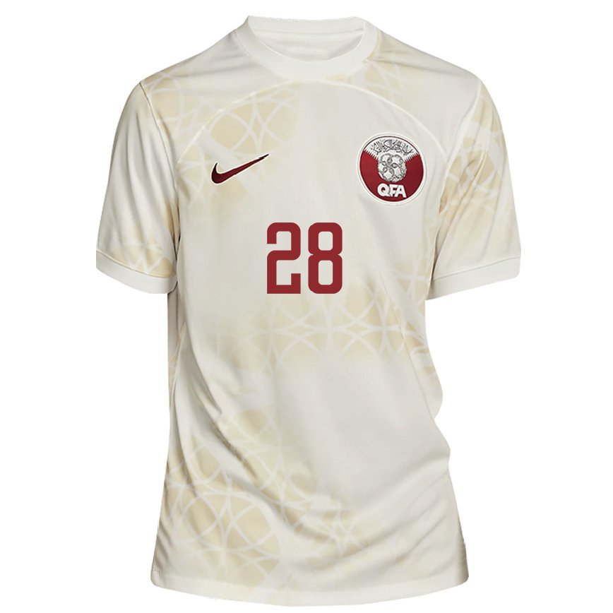 Hombre Camiseta Catar Yusuf Abdurisag #28 Beis Dorado 2ª Equipación 22-24 México