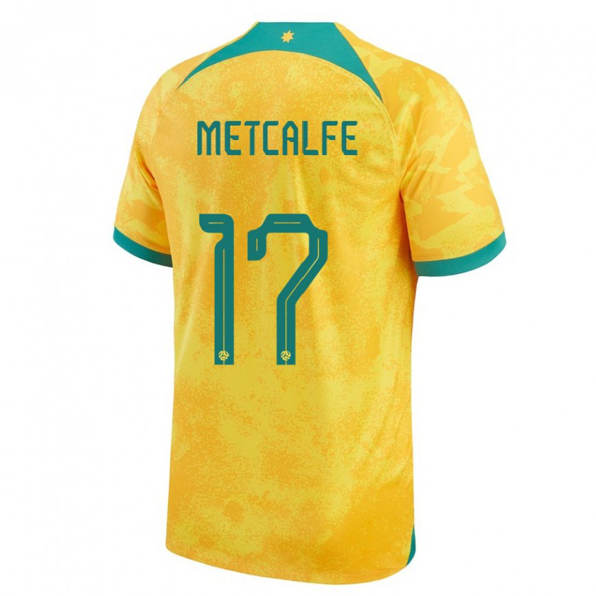 Mujer Camiseta Australia Connor Metcalfe #17 Dorado 1ª Equipación 22-24 México