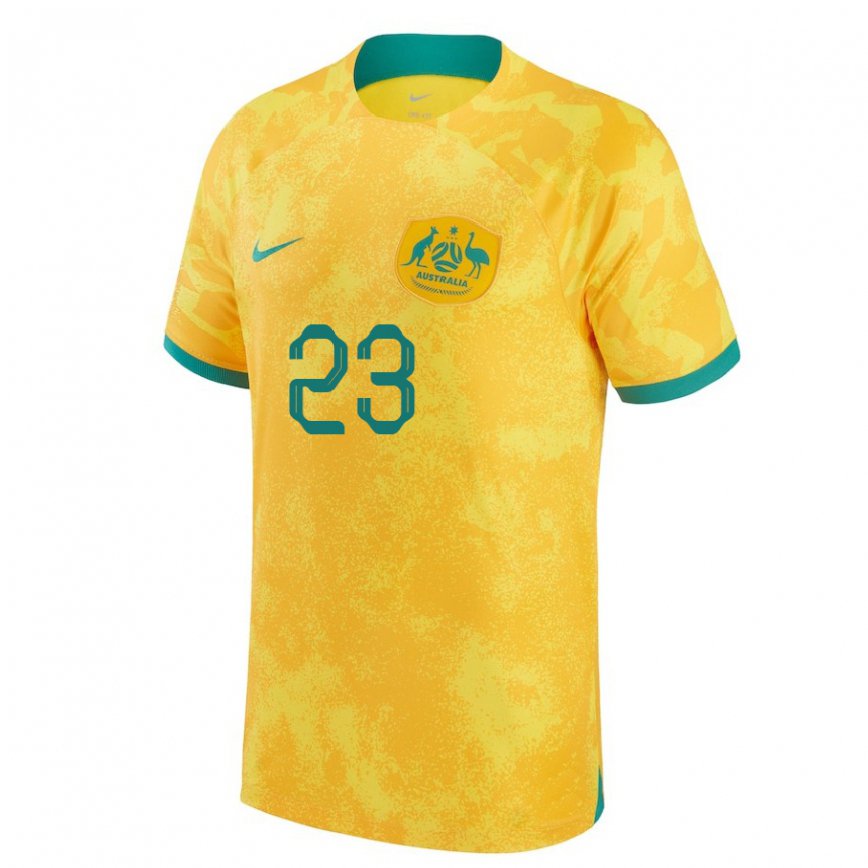 Mujer Camiseta Australia Gianni Stensness #23 Dorado 1ª Equipación 22-24 México