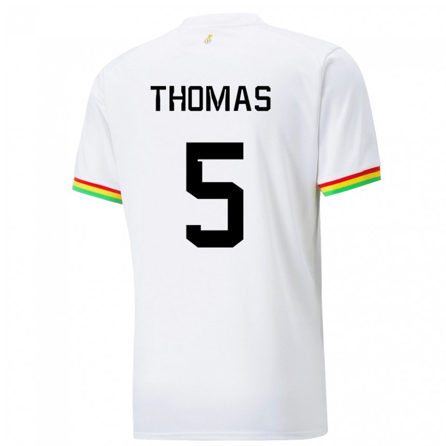 Mujer Camiseta Ghana Thomas Partey #5 Blanco 1ª Equipación 22-24 México