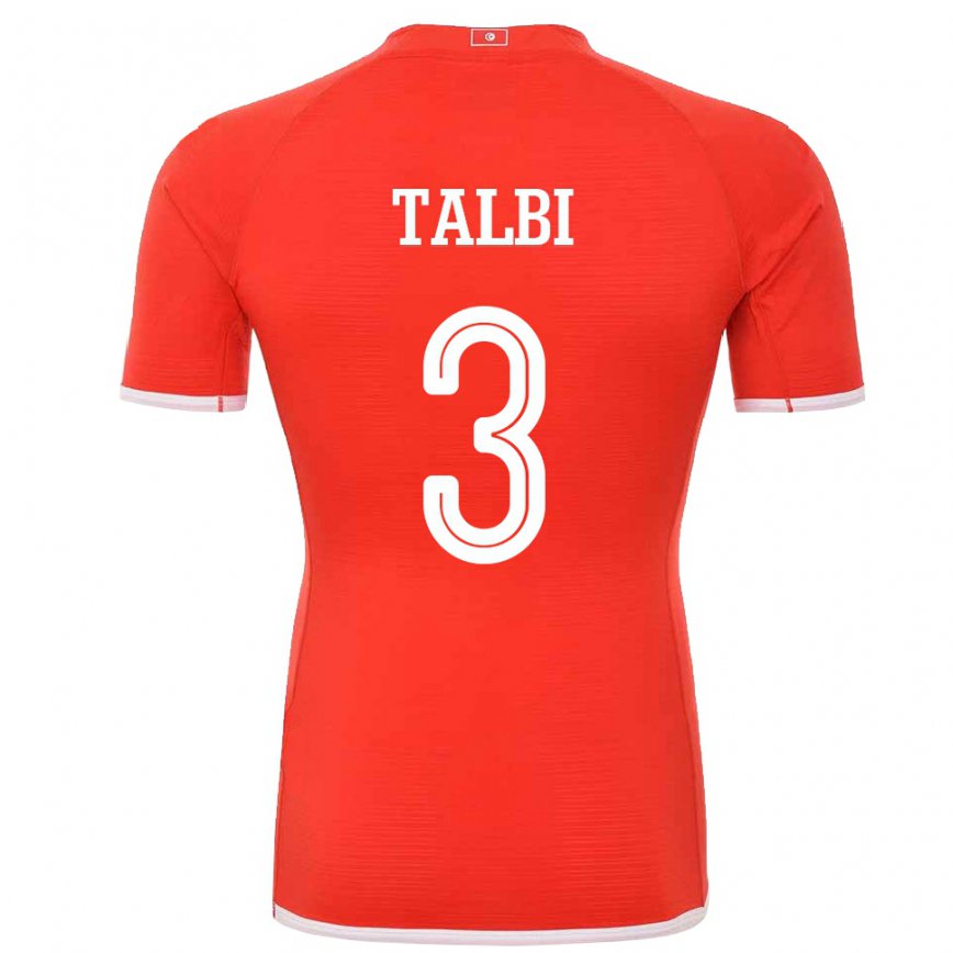 Mujer Camiseta Túnez Montassar Talbi #3 Rojo 1ª Equipación 22-24 México