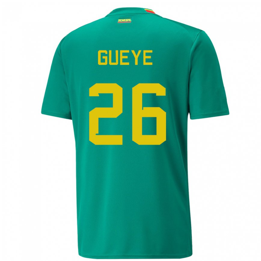 Mujer Camiseta Senegal Pape Gueye #26 Verde 2ª Equipación 22-24 México