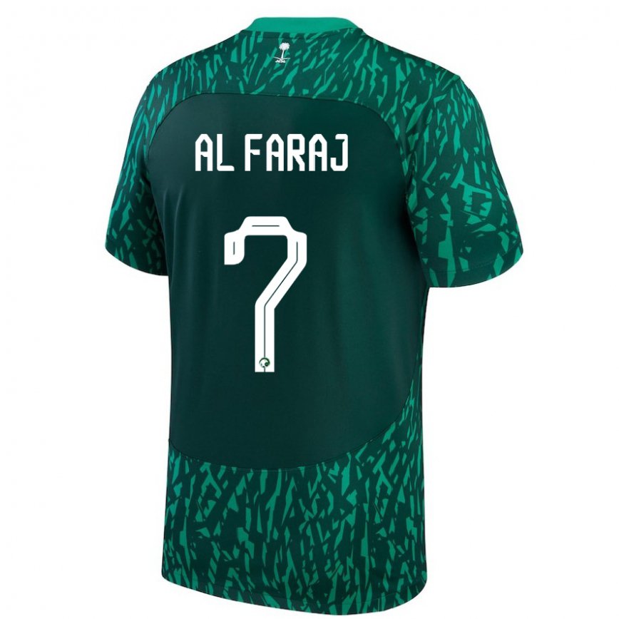 Mujer Camiseta Arabia Saudita Salman Al Faraj #7 Verde Oscuro 2ª Equipación 22-24 México