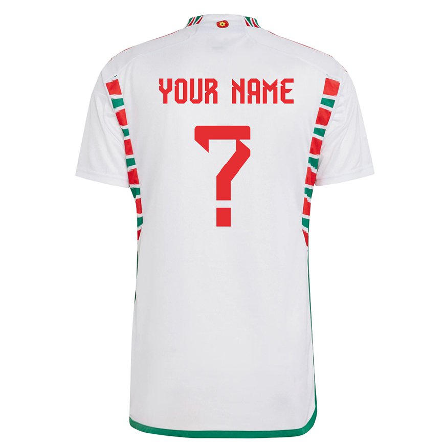 Mujer Camiseta Gales Su Nombre #0 Blanco 2ª Equipación 22-24 México