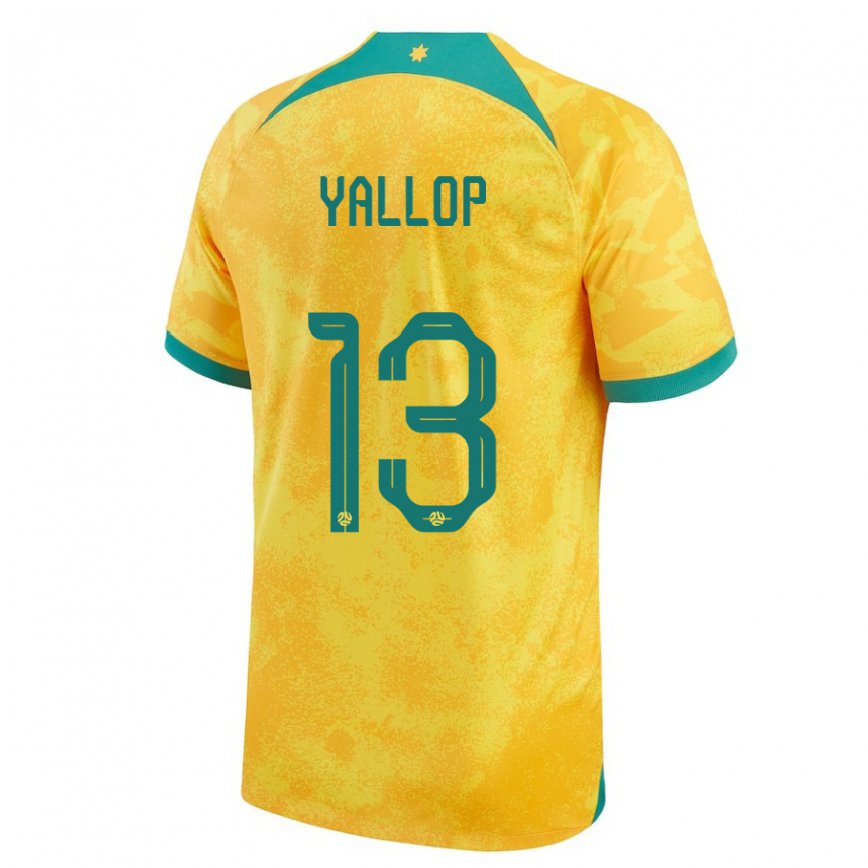 Niño Camiseta Australia Tameka Yallop #13 Dorado 1ª Equipación 22-24 México