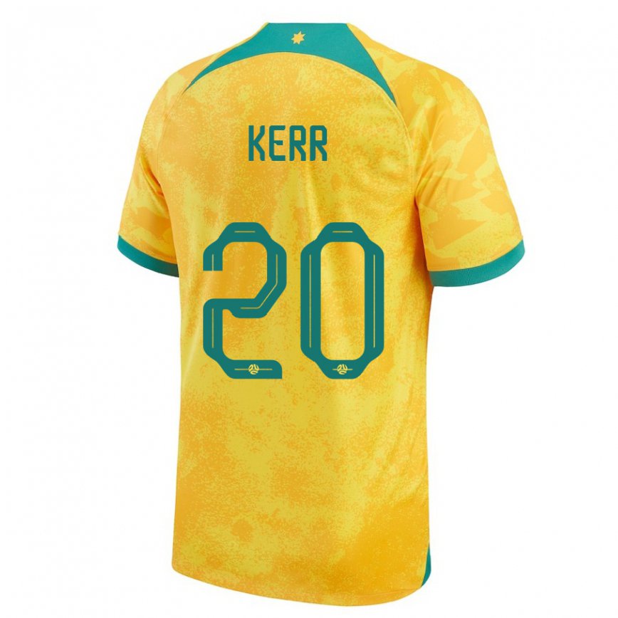 Niño Camiseta Australia Sam Kerr #20 Dorado 1ª Equipación 22-24 México