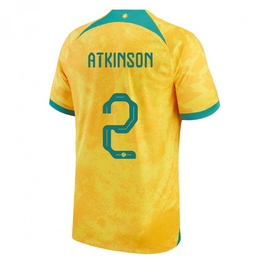 Niño Camiseta Australia Nathaniel Atkinson #2 Dorado 1ª Equipación 22-24 México