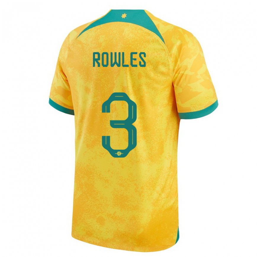 Niño Camiseta Australia Kye Rowles #3 Dorado 1ª Equipación 22-24 México