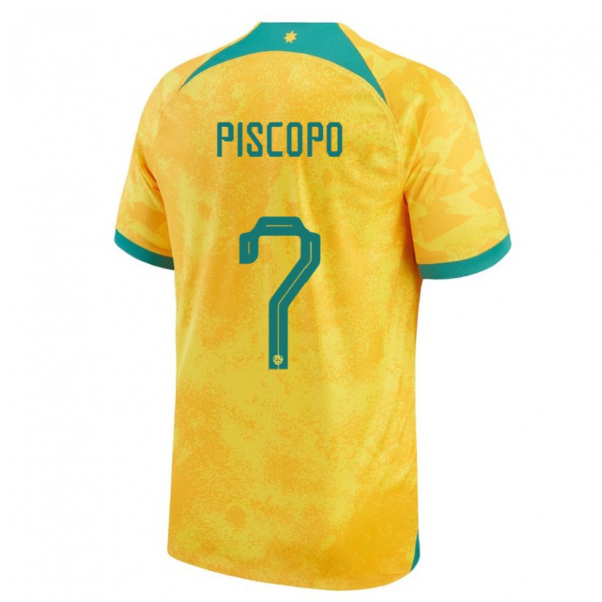 Niño Camiseta Australia Reno Piscopo #7 Dorado 1ª Equipación 22-24 México