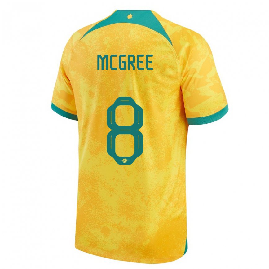 Niño Camiseta Australia Riley Mcgree #8 Dorado 1ª Equipación 22-24 México