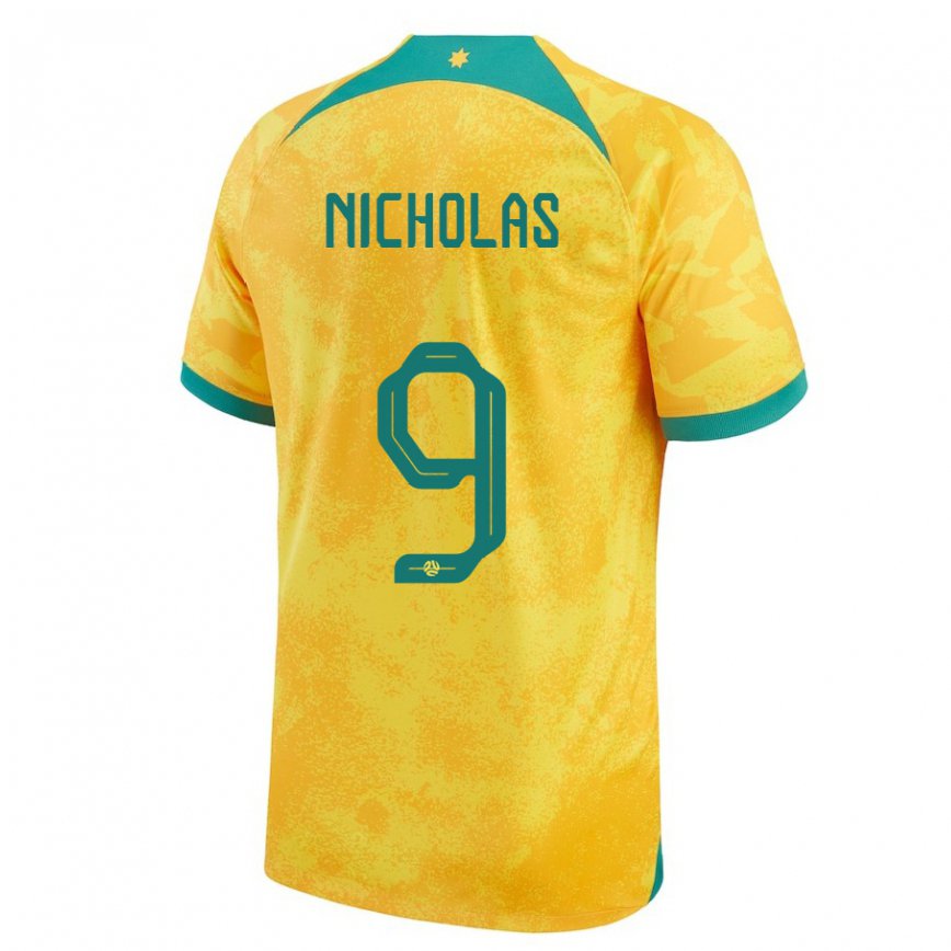 Niño Camiseta Australia Nicholas Dagostino #9 Dorado 1ª Equipación 22-24 México