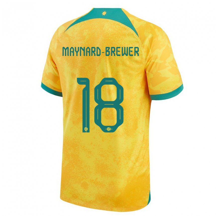 Niño Camiseta Australia Ashley Maynard Brewer #18 Dorado 1ª Equipación 22-24 México