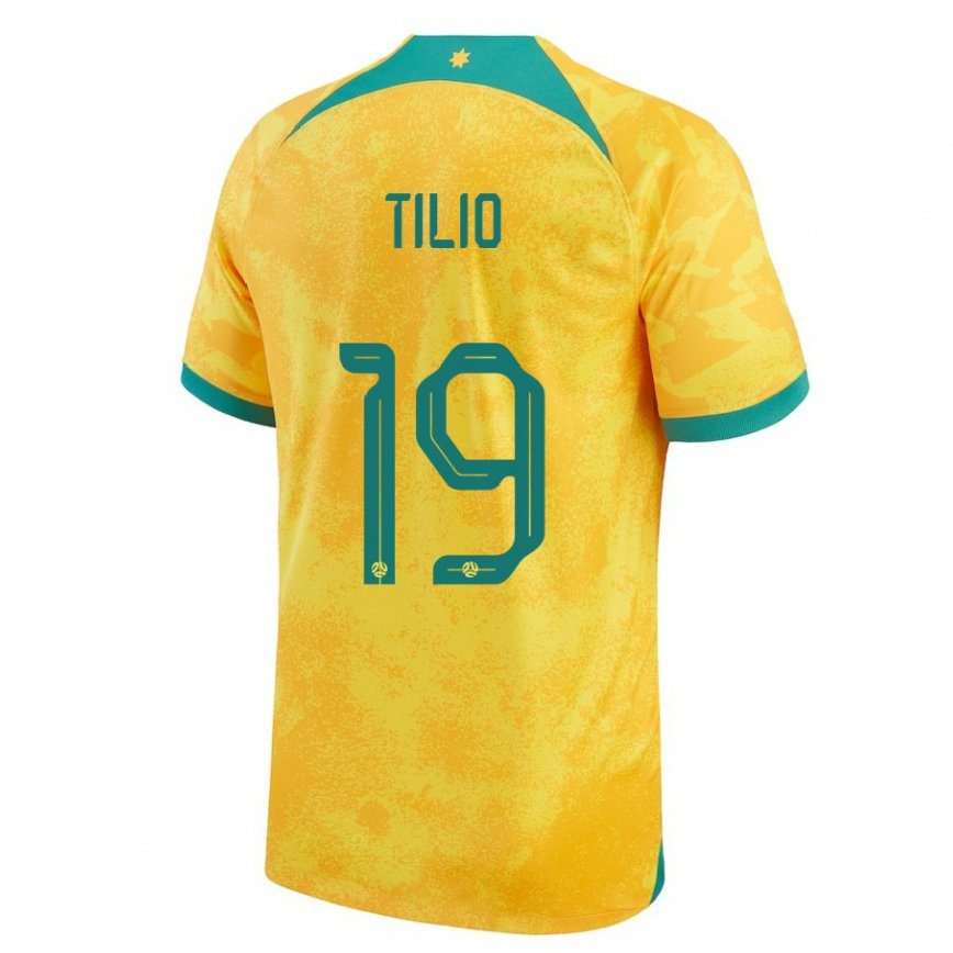 Niño Camiseta Australia Marco Tilio #19 Dorado 1ª Equipación 22-24 México