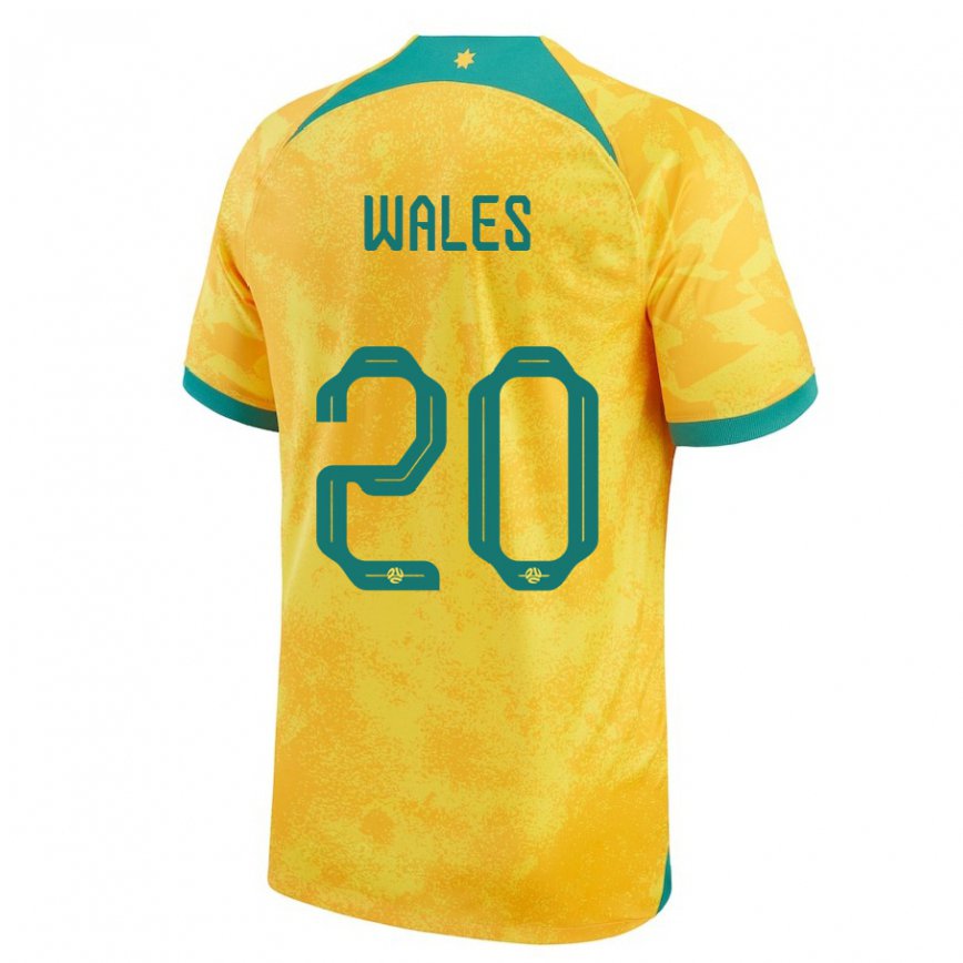 Niño Camiseta Australia Lachlan Wales #20 Dorado 1ª Equipación 22-24 México