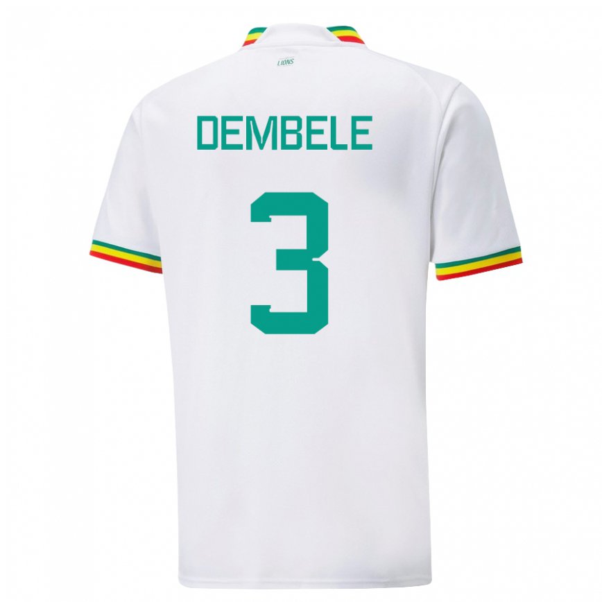 Niño Camiseta Senegal Anta Dembele #3 Blanco 1ª Equipación 22-24 México