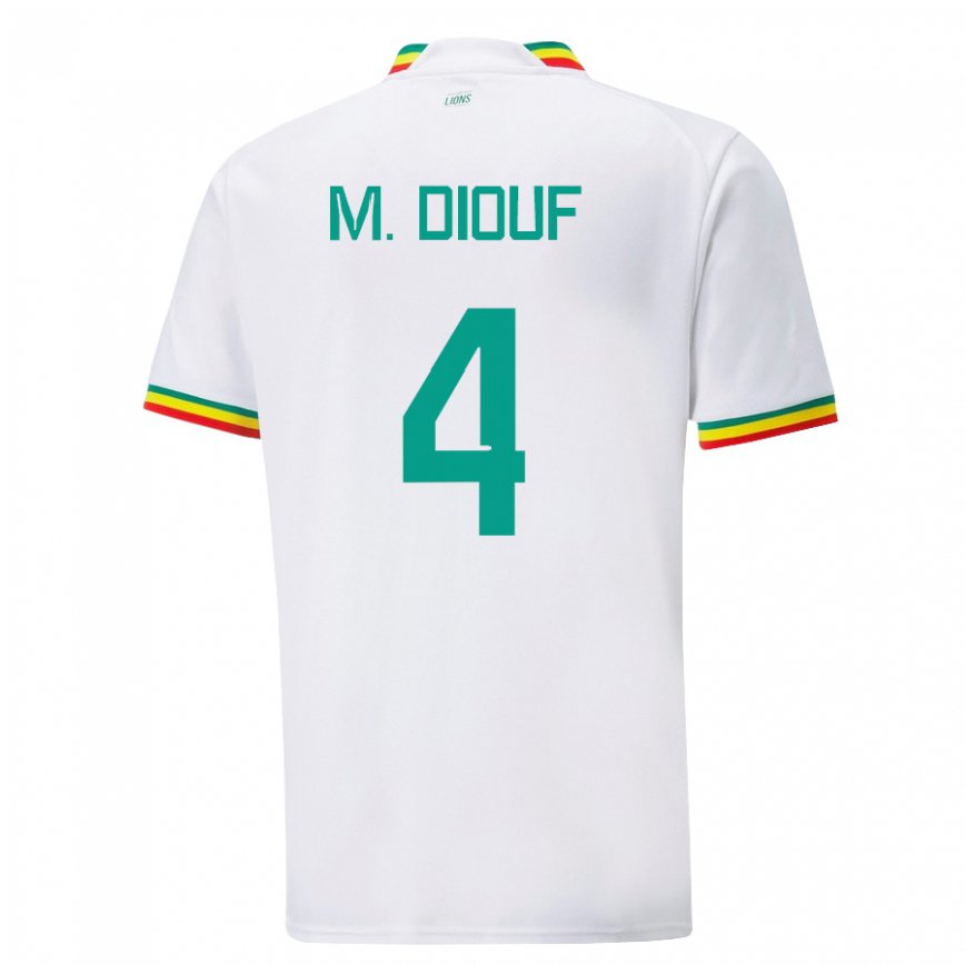 Niño Camiseta Senegal Mame Diarra Diouf #4 Blanco 1ª Equipación 22-24 México