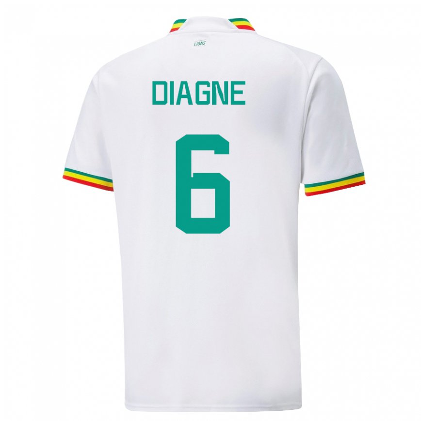 Niño Camiseta Senegal Edmee Diagne #6 Blanco 1ª Equipación 22-24 México