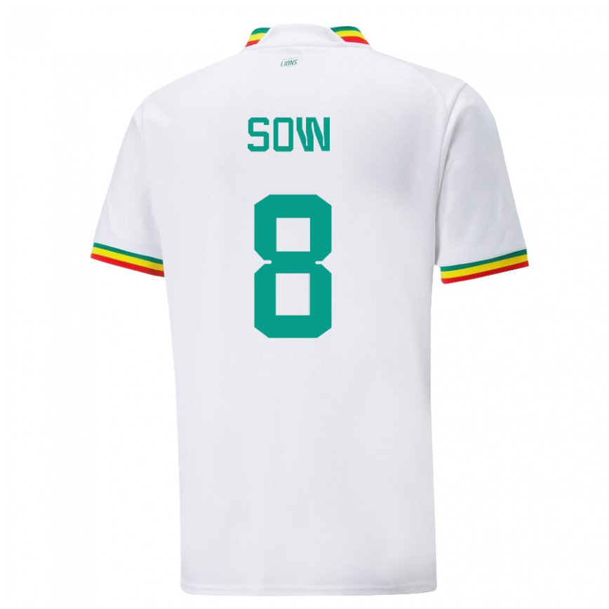 Niño Camiseta Senegal Mbayang Sow #8 Blanco 1ª Equipación 22-24 México