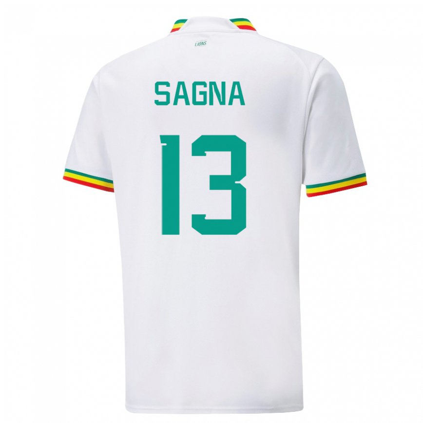 Niño Camiseta Senegal Jeannette Sagna #13 Blanco 1ª Equipación 22-24 México