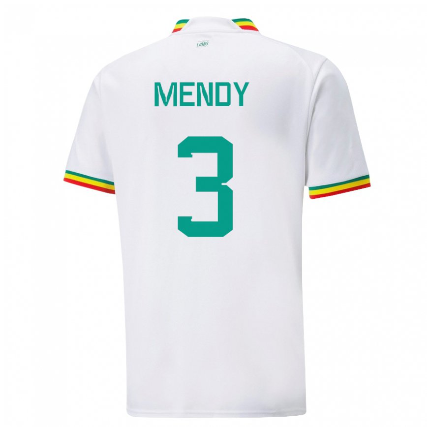 Niño Camiseta Senegal Formose Mendy #3 Blanco 1ª Equipación 22-24 México